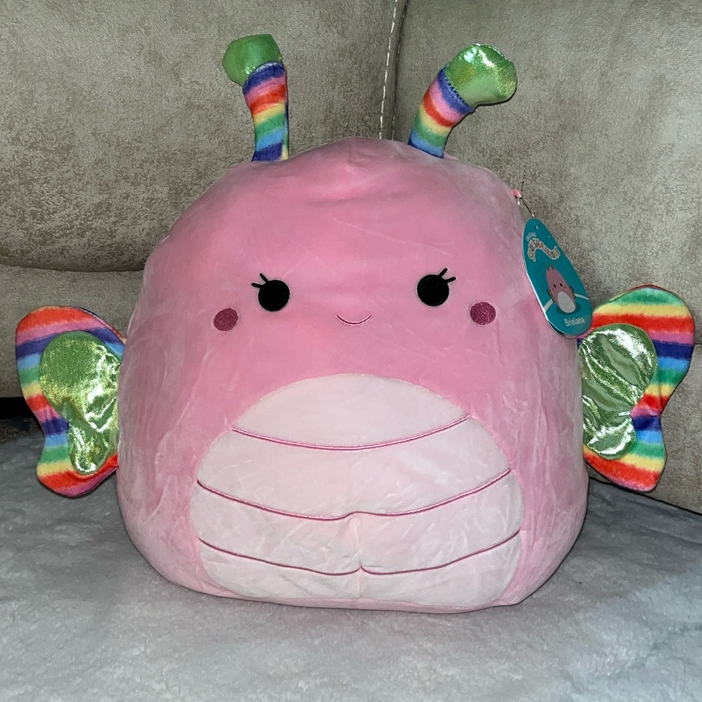 ON HOLD 🦋 Squishmallows Brielana the Pink Butterfly with 🌈 Wings 12” NWT HTF